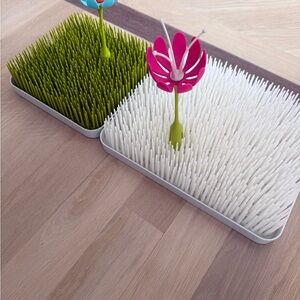 Floral Baby Bottle Drying Rack - Pink, Green, and White